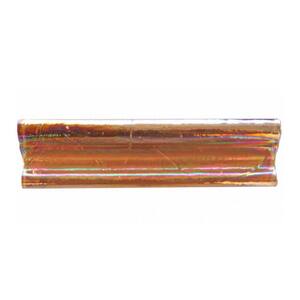 Atmosphere Recycled Glass Iridescent Orange 2 in. x 8 in. Polished Glass Decorative Bullnose Trim Tile  (0.111 sq. ft.)