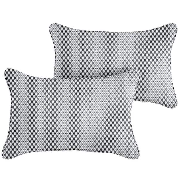 SORRA HOME 13 in. H x 20 in. W x 6 in. D Rectangle Outdoor Lumbar Pillow (2-Pack) in Sunbrella