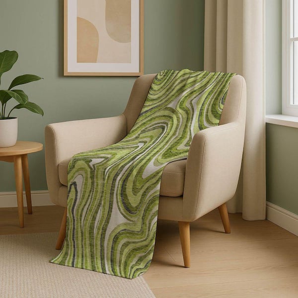 Premium Machine Washable ASB756 Lime 50 in. x 70 in. Sherpa Throw Blanket