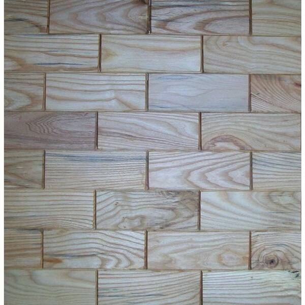 Rustix Woodbrix 3 in. x 8 in. Beech Wooden Wall Tile