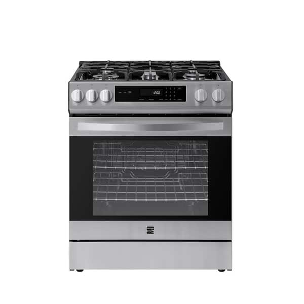 29.9 in. 5 Burner Freestanding Gas Range in Stainless Steel with Front Control