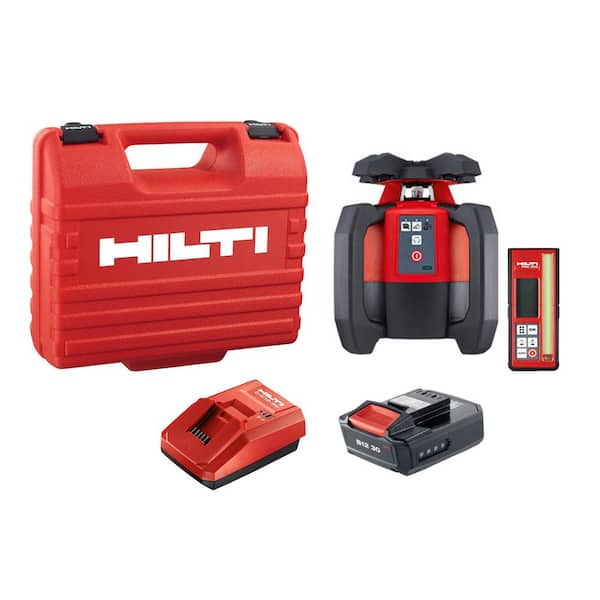 Hilti PR-30-HVSG 12-Volt 984 ft. Indoor Green Rotating Laser Level with Receiver, Lithium-Ion Battery and Charger