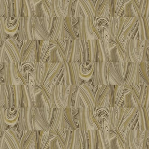 Boulders Brown Glitter Marble Vinyl Peelable Wallpaper (Covers 56.4 sq. ft.)