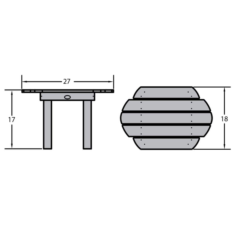 Black Poly Lumber Rectangular Patio Side Table