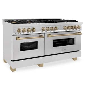 Autograph Edition 48 in. 9 Burner Double Oven Dual Fuel Range in Fingerprint Resistant Stainless and Champagne Bronze