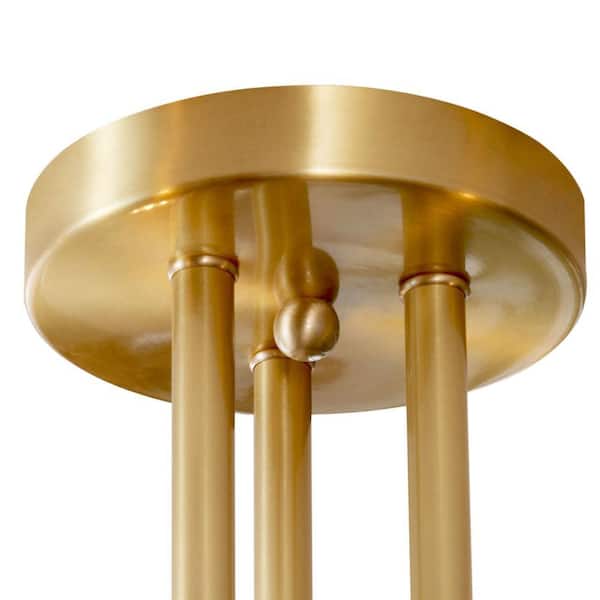 OUKANING 23.6 in. 5-Light Modern Gold Semi-Flush Mount Ceiling