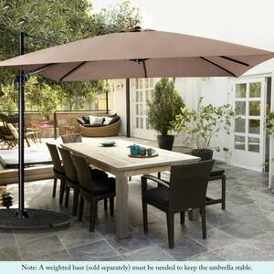10 ft. x 10 ft. Cantilever Offset Square Patio Umbrella in Tan with 3 Tilt Settings