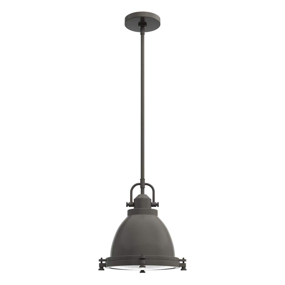 Bridgemoor Noble Bronze Dome Pendant with Clear Holophane Glass