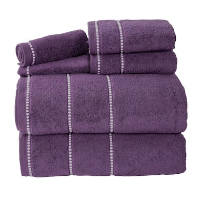 dark purple bath towel sets