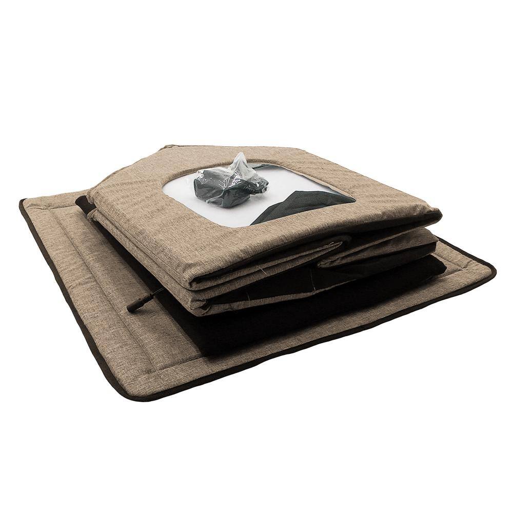 Small Beige Insulated Smart Pet House with Heating and Cooling
