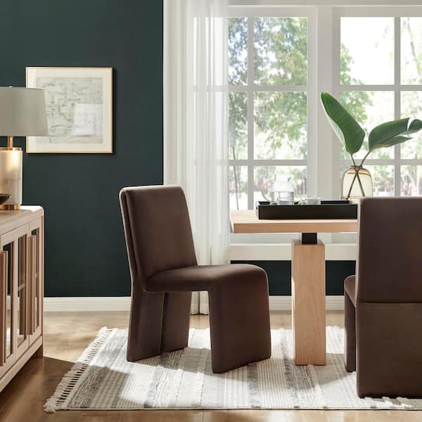 Emory Upholstered Dining Side Chair in Chocolate
