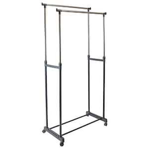 Black Steel Clothes Rack 16.54 in. W x 37.4 in. H