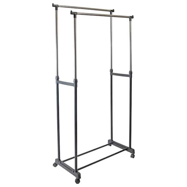 Simplify Black Steel Clothes Rack 16.54 in. W x 37.4 in. H