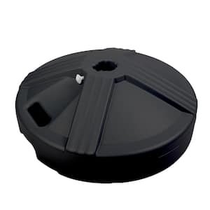 16 in. Round Durable Fillable Patio Umbrella Base in Black for Outdoor Garden