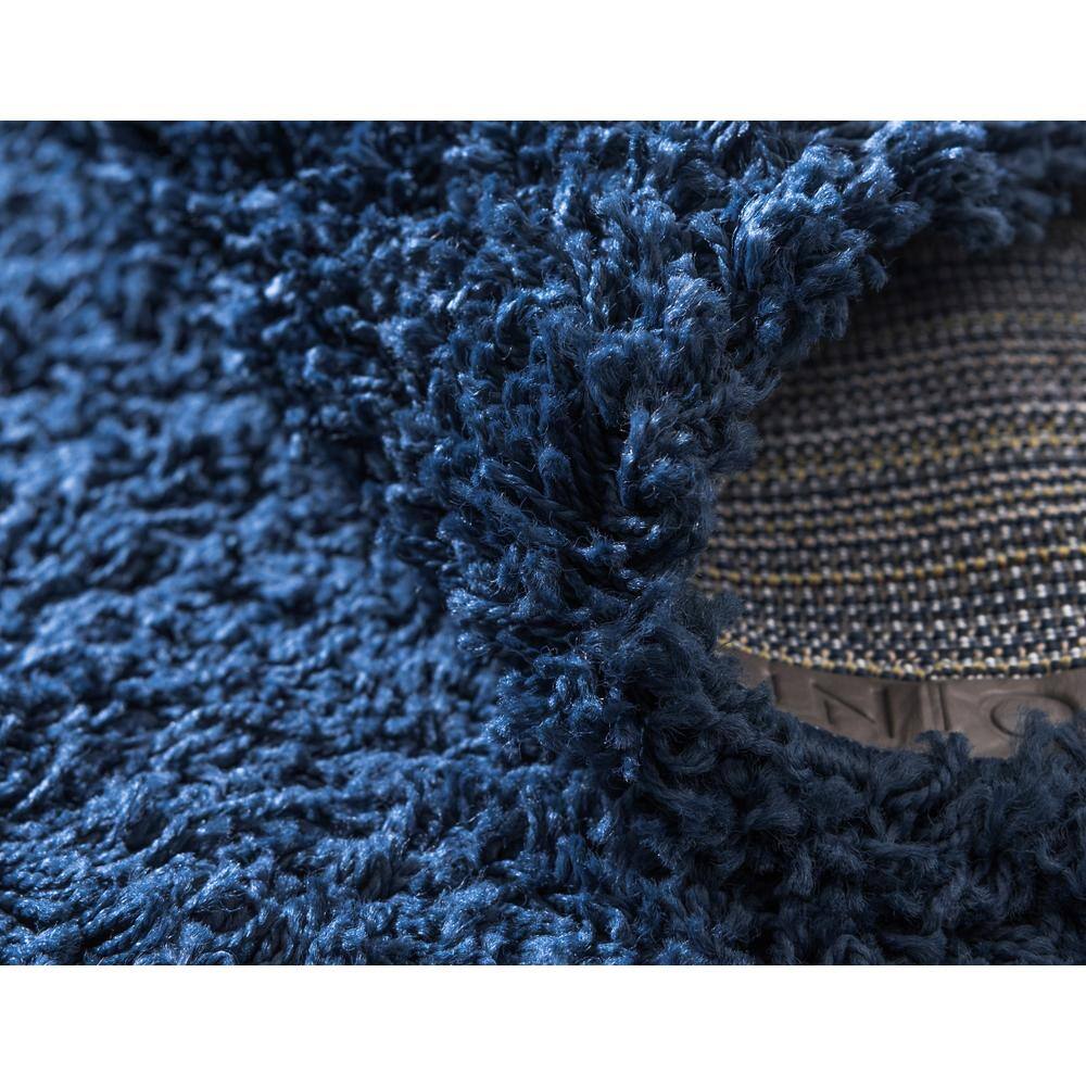 Navy Blue High Pile Shag Rectangular Area Rug