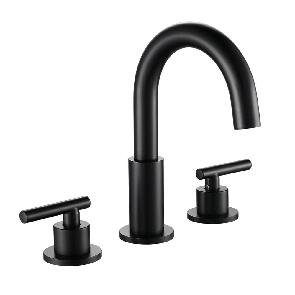 WANMAI 8 in. Widespread Double Handle Bathroom Faucet with Swivel Spout