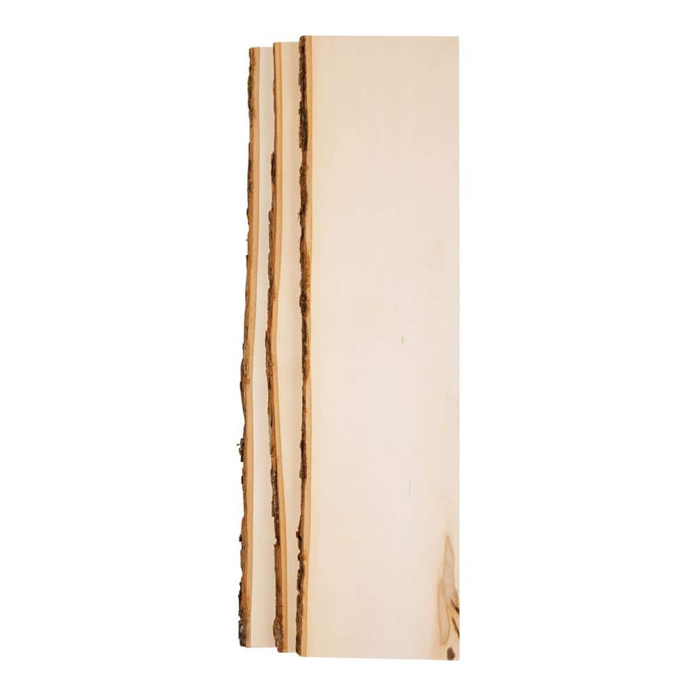 Walnut Hollow 1 in. x 6 in. x 23 in. Live Edge Basswood Hardwood Board (3-Pack)