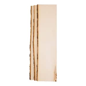 1 in. x 6 in. x 23 in. Live Edge Basswood Hardwood Board (3-Pack)