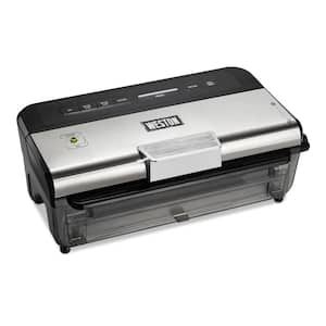 Wet and Dry Black and Silver Food Vacuum Sealer with Date Code Stamp and Roll Cutter