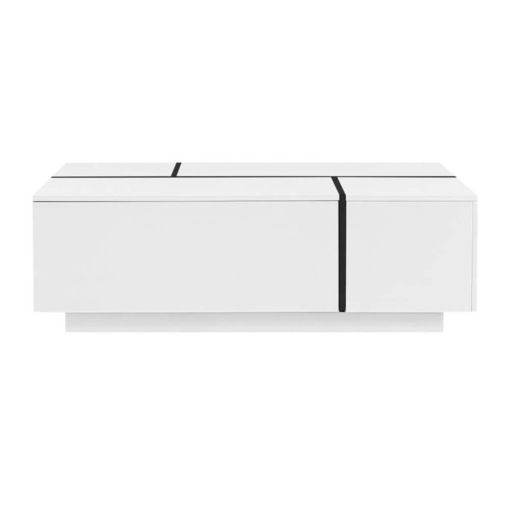 "47"" White Wood Extendable Coffee Table With Storage" price history on PriceWatchPro