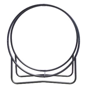 43 in. Black Steel Log Hoop