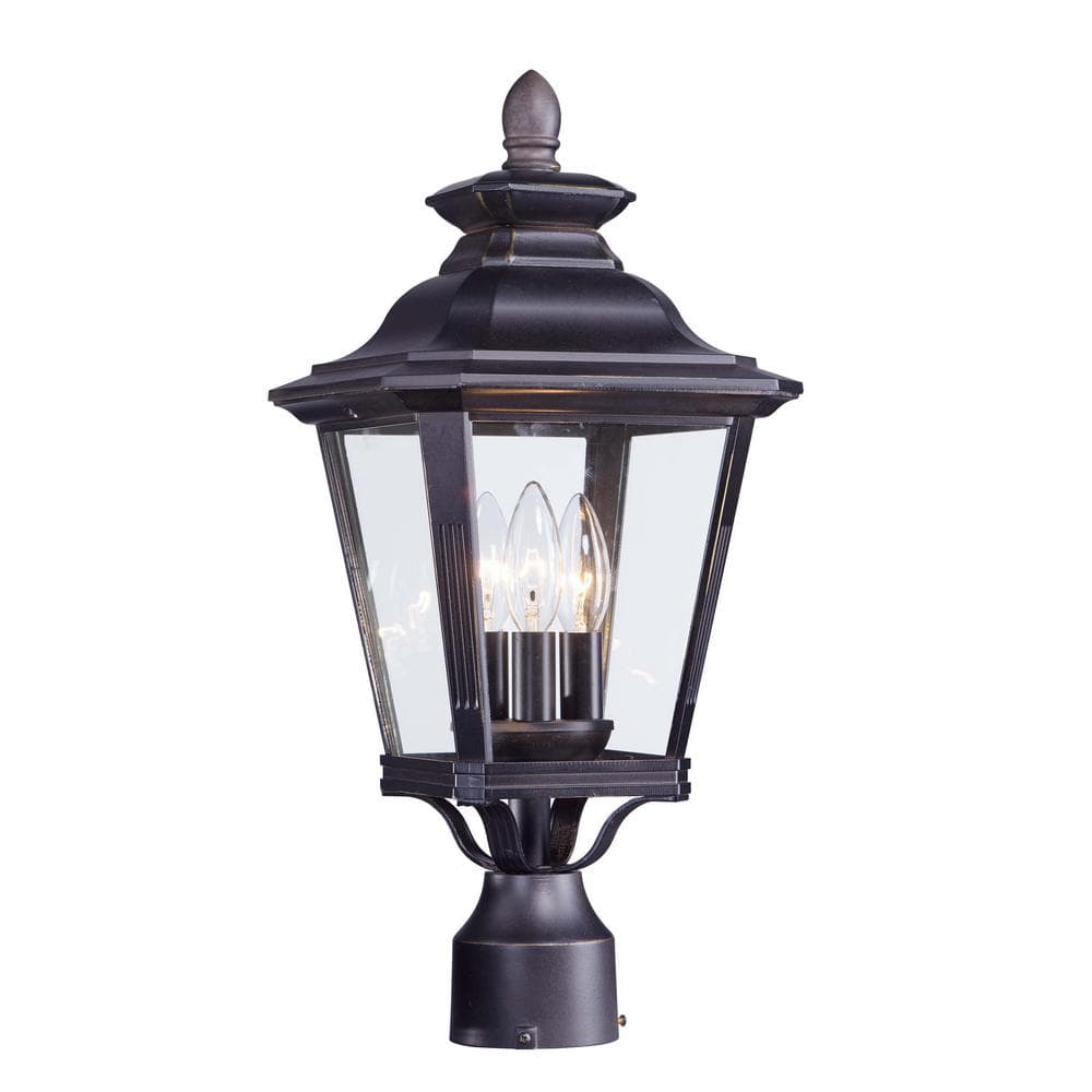 Knoxville 9 in. Wide 3-Light Outdoor Bronze Post Light price history on PriceWatchPro