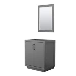 Icon 29.25 in. W x 21.75 in. D x 34.25 in. H Single Bath Vanity Cabinet without Top in Dark Gray with 24" Mirror
