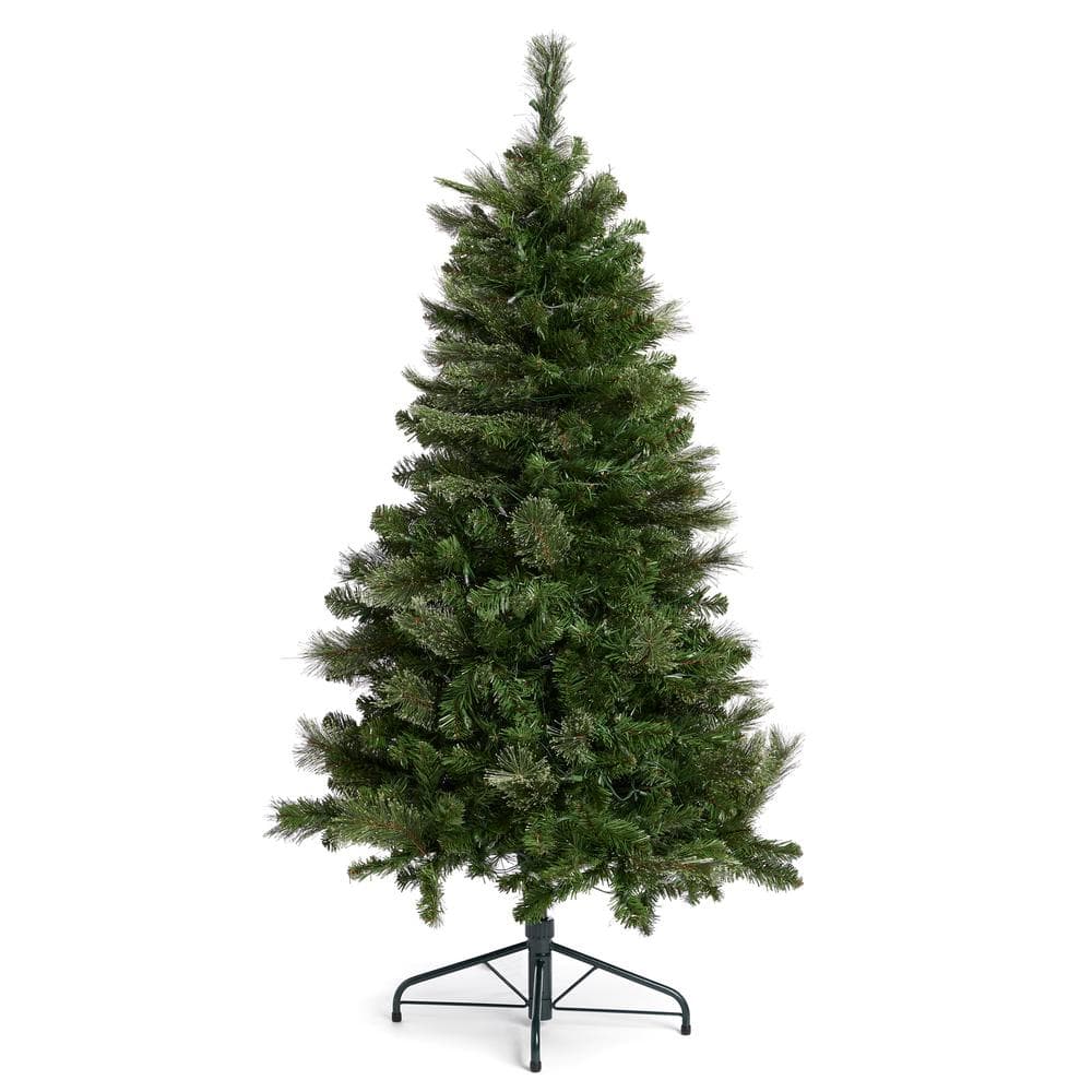 5-Foot Green Artificial Christmas Tree with Color-Changing LED Lights