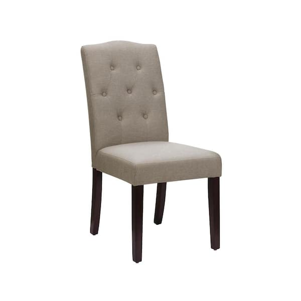 Dorel Living Bethany Taupe Parsons Upholstered Tufted Dining Chair