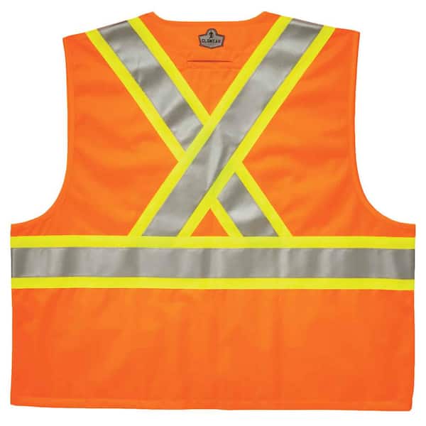 GLoWEAR 2X-Large/3X-Large Orange Hi-Vis Type R Class 2 Two-Tone X-Back Vest