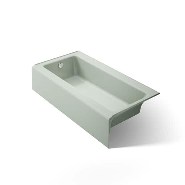 Bellwether 60 in. x 30.25 in. Soaking Bathtub with Left Drain in Aspen Green