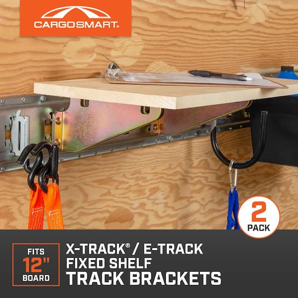 Fixed Shelf Track Brackets for 12 in. Shelves (2-Pack)