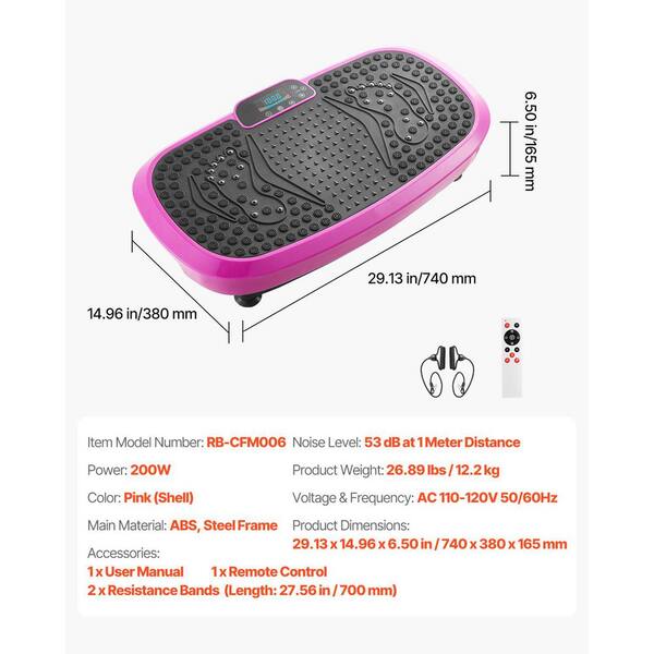 pink vibrations SVOPES Pink vibration plate exercise machine. Full-body vibrating platform  with resistance bands for home workouts WFSKZDJFSZXKZIUO9001V1-250428