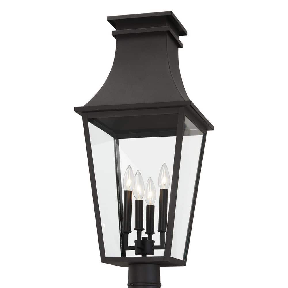 Gloucester 4-Light Black Aluminum Hardwired Outdoor Weather Resistant Post Light with No Bulbs Included price history on PriceWatchPro