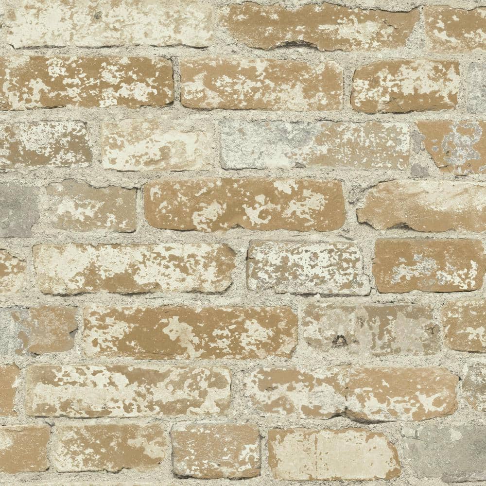 RoomMates Stuccoed Brown Brick Peel and Stick Wallpaper (Covers 28.18 ...