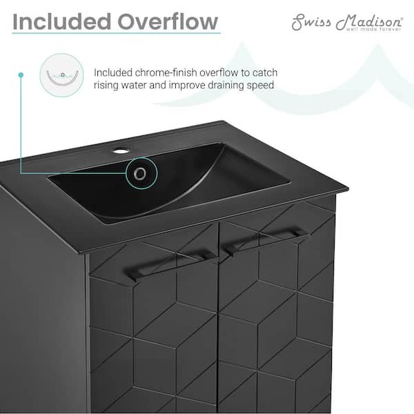 Swiss Madison Annecy 24 in. W Bathroom Vanity in Phantom Black