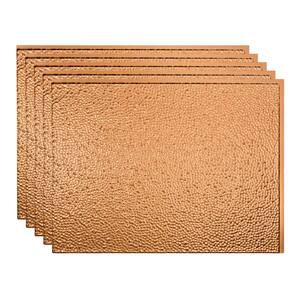 Fasade Hammered 18.25 in. x 24.25 in. Vinyl Backsplash Panel in Copper ...