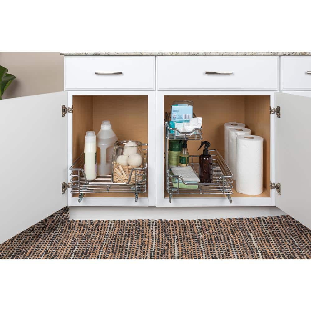 Chrome-Plated Steel 2-Tier Under Sink Organizer Shelf