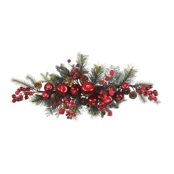 Apple Berry Garland, Fragrant Decor w/ Red Bow by Creekside Farms