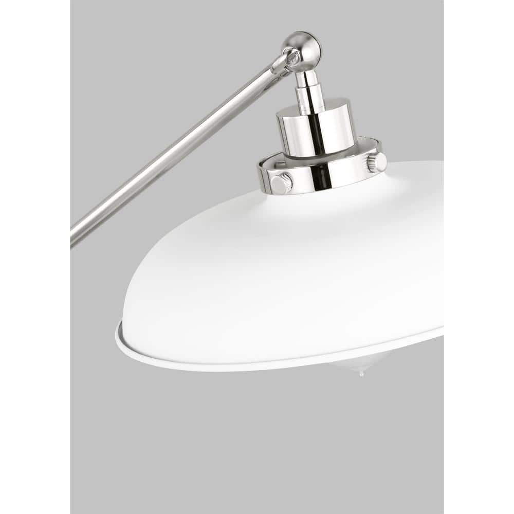 Wellfleet Adjustable 23.375" Polished Nickel and Matte White Desk Lamp Set