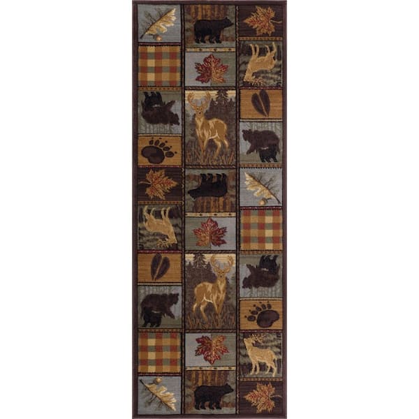 Nature Lodge Multi-Color 3 ft. x 8 ft. Indoor Runner Rug