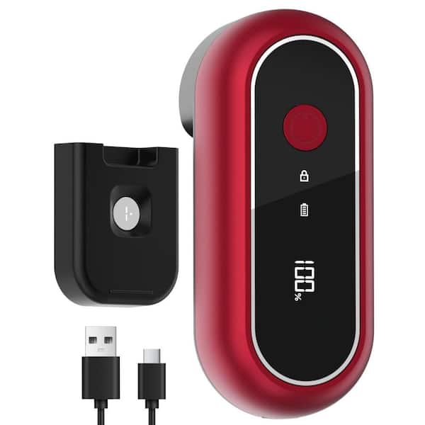 Turbo Rechargeable Can Opener for Smooth Edge, Auto-Stop, LED Display, Wall-Mountable, Side Cut, USB-C Charging, Red