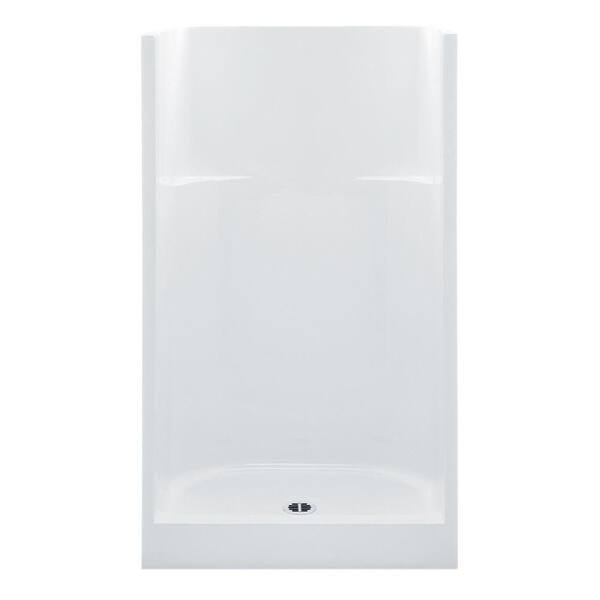 Aquatic Everyday AFR 42 in. x 34 in. x 75 in. 1Piece Shower Stall with Center Drain in White