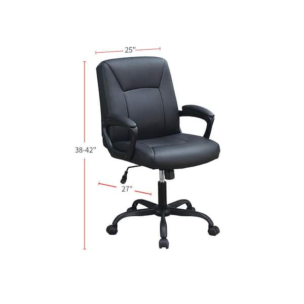 Basics Padded Office Desk Chair with Armrests, Adjustable Height and  360