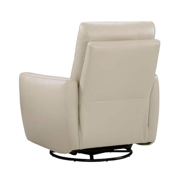Lazzara Sorrento Taupe Top Grain Leather Manual Swivel Glider