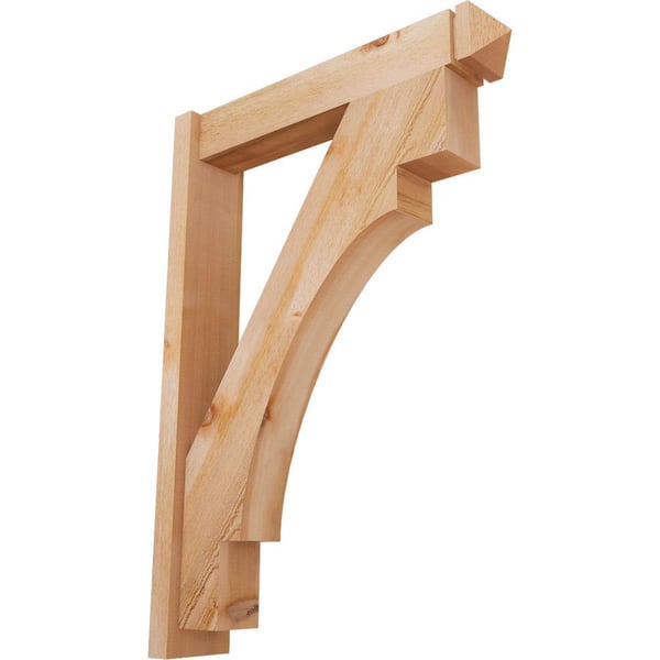 Ekena Millwork 6 in. x 42 in. x 30 in. Merced Arts and Crafts Rough Sawn Western Red Cedar Outlooker