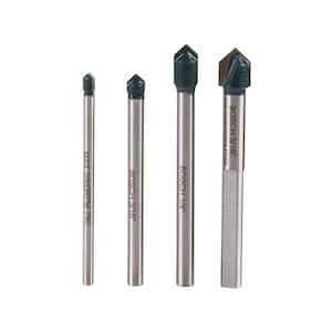 Glass and Tile Carbide Tipped Drill Bit Set (4-Piece)