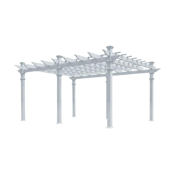 192"L x 144"W x 107"H Vinyl Barcelona Pergola, White, VA42028