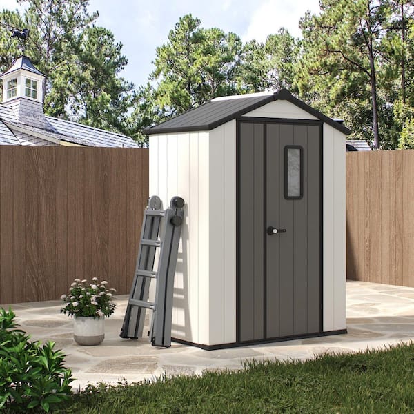 LATTOY 5 ft. W x 3 ft. D Outdoor Storage Resin Garden Shed for Backyard Outdoor (14.5 sq. ft.)