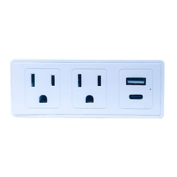 2 Outlets 2-USB-Ports Portable Surge Protector Wall Tap